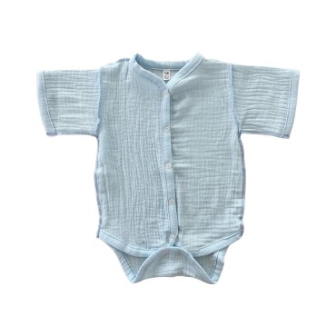 Боди на кнопках с коротким рукавом 56-62 см цвет: голубой Т-172 / М-172