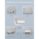 Кровать-трансформер детская 5 в1 Sweet Baby Arte цвет: Кашемир/хлопок