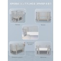 Кровать-трансформер детская 5 в1 Sweet Baby Arte цвет: Серая/одуванчик