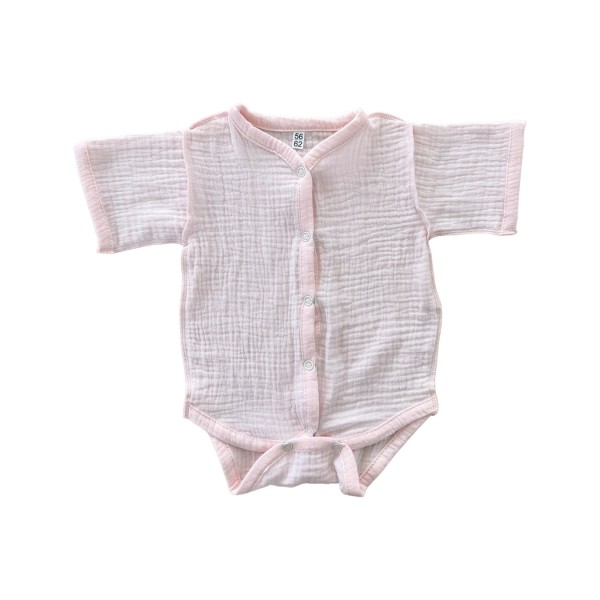 Боди на кнопках с коротким рукавом 56-62 см цвет: розовый Т-172 / М-172