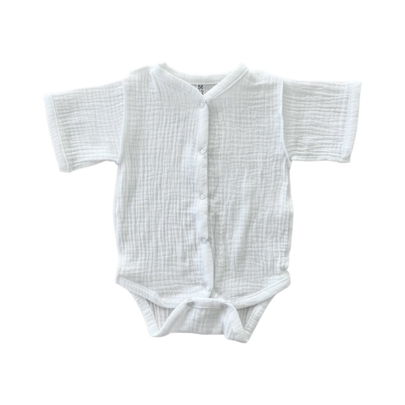 Боди на кнопках с коротким рукавом 56-62 см цвет: белый Т-172 / М-172