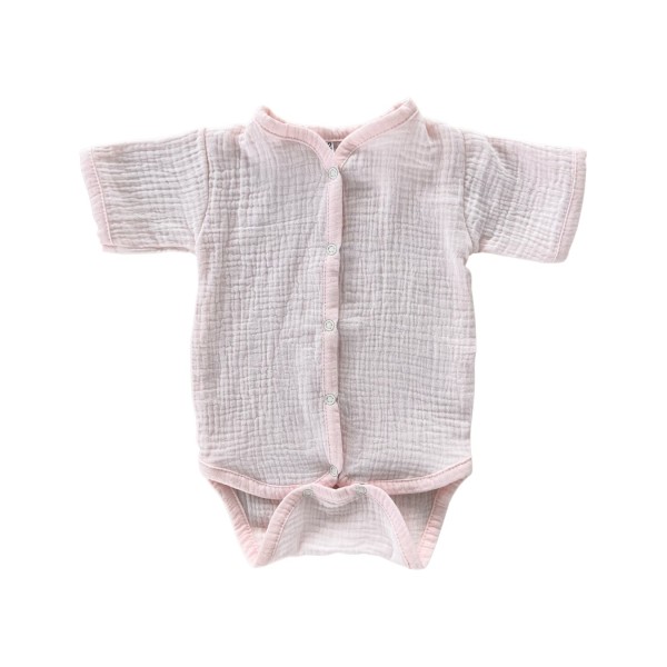 Боди на кнопках с коротким рукавом 62-68 см цвет: розовый М-172