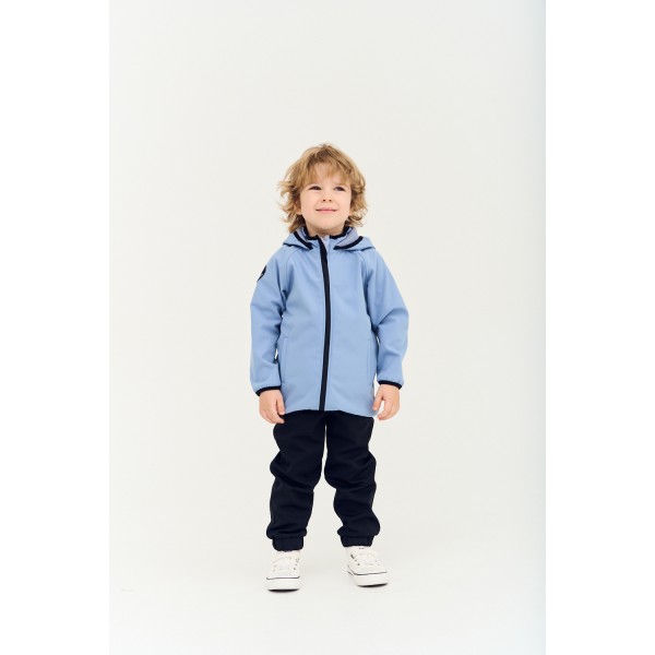 Куртка демисезонная 98-104 см Софтшелл Softshell цвет: серо-голубой 161-133