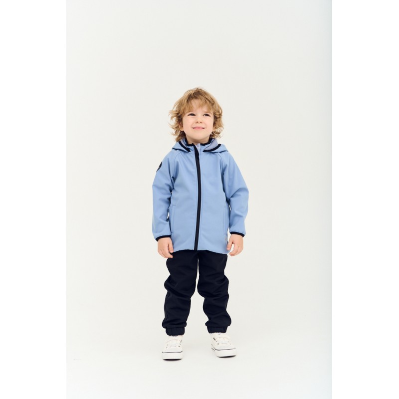 Куртка демисезонная 98-104 см Софтшелл Softshell цвет: серо-голубой 161-133