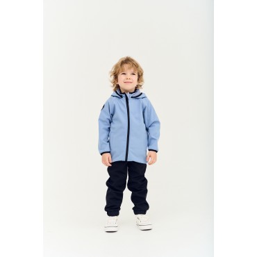 Куртка демисезонная 98-104 см Софтшелл Softshell цвет: серо-голубой 161-133