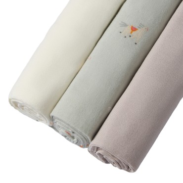 Набор фланелевых пеленок 3 шт Buba Kids цвет: Кабардинские лошадки/Бежевый/Сливочный