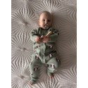 Вязаный хлопковый комбинезон 62-68 см цвет: совы 7055-338