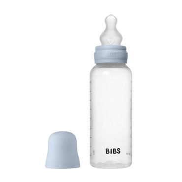 Пластиковая бутылочка Bibs 270 мл силиконовой соской цвет: baby blue
