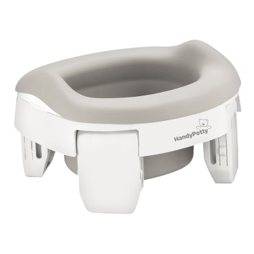 Горшок дорожный складной с многоразовой вкладкой HandyPotty 3 в 1 цвет: белый и вкладка светло-серая