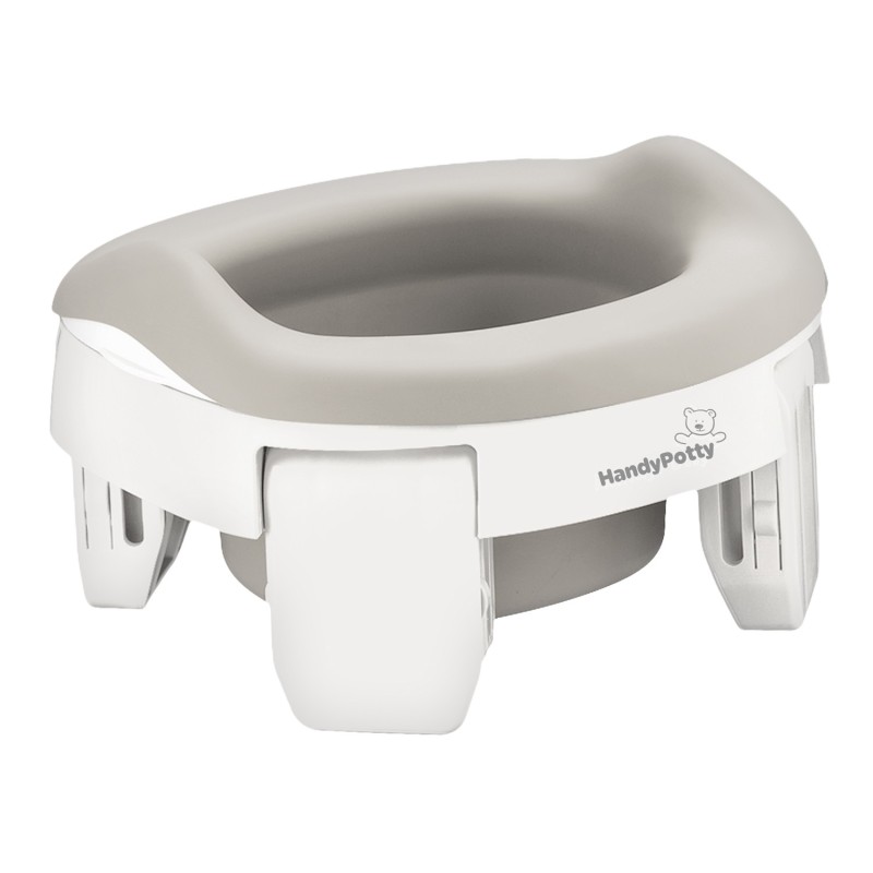 Горшок дорожный складной с многоразовой вкладкой HandyPotty 3 в 1 цвет: белый и вкладка светло-серая