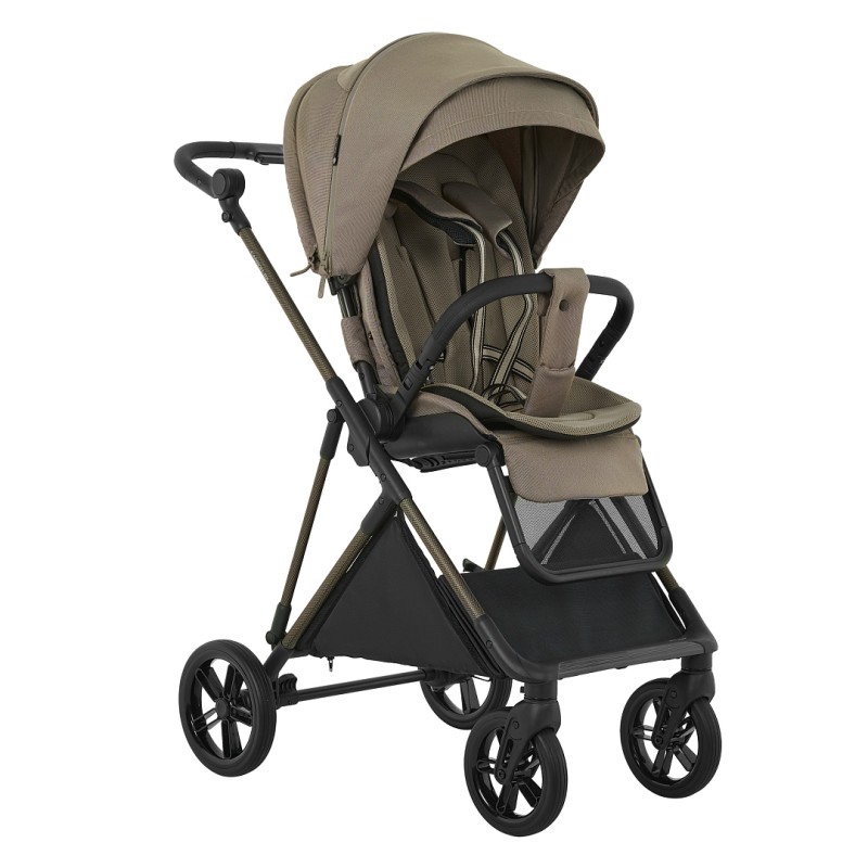Коляска прогулочная с реверсивным блоком Pituso Carbon RX цвет: Tuareg Beige/ gold