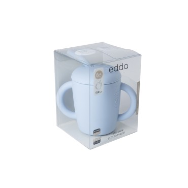 Силиконовый поильник с трубочкой Edda цвет: небо STC-01005