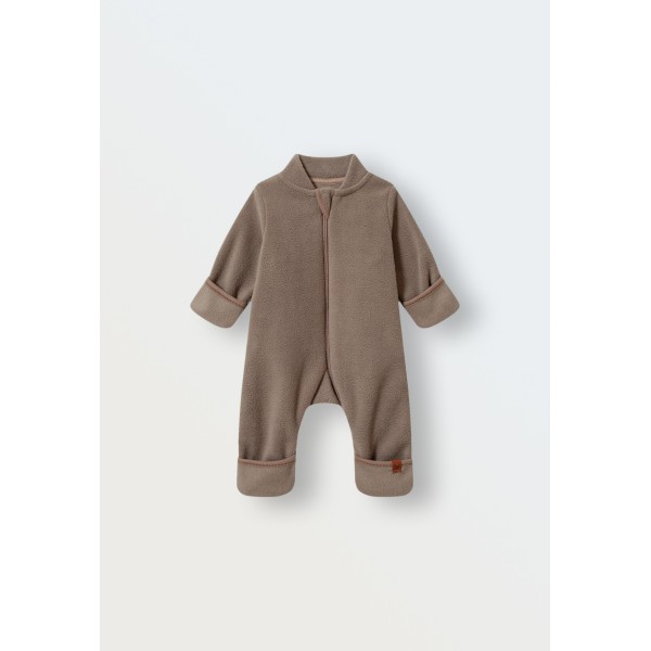 Флисовый комбинезон-поддева Cute 74-80 см цвет: мокко 1645-223