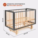 Кровать детская Rant Indy Pro с универсальным маятником и автостенкой цвет: графит