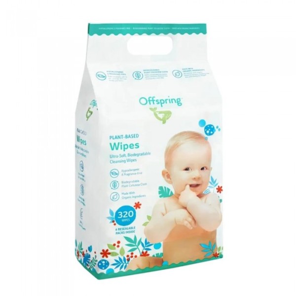 Биоразлагаемые влажные салфетки Offspring 320 шт (4* 80 шт) OF03W320