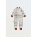 Вязаный хлопковый комбинезон 80-86 см цвет: клетка 7055-332