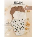 Боди с длинным рукавом Rant Mosaic beige 62 см 3 шт 6775/1