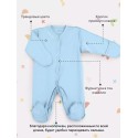 Комбинезон на молнии Rant Hugs and Kisses 56 см 2 шт sky blue 1672-56