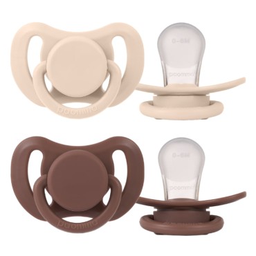 Набор силиконовых пустышек 0-6 месяцев 2 шт в контейнере Almond milk /Taupe PPS11804k