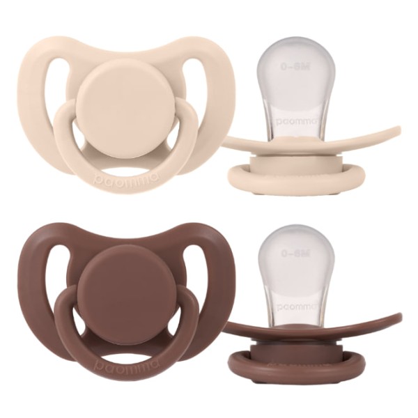 Набор силиконовых пустышек 0-6 месяцев 2 шт в контейнере Almond milk /Taupe PPS11804k