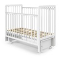 Кровать детская Pituso Tiny Оптима с маятником и быстросъемной автостенкой цвет: белая аляска