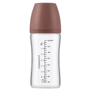 Стеклянная бутылочка Paomma 240 мл цвет: taupe GB204