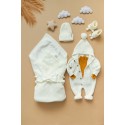 Комплект на выписку и прогулки " Hugge" 5 предметов цвет: молочный 0366