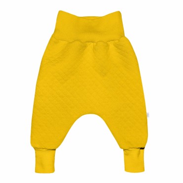 Брючки-джоггеры из стеганного капитония 74 см цвет: желтый 4500-35