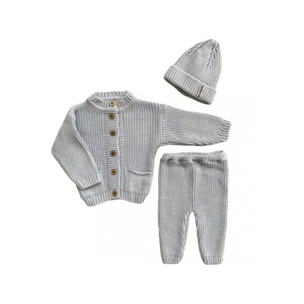 Комплект для малыша «Вязанка» р. 56-62 цвет: серый B 055