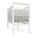 Детская деревянная кроватка Sweet Baby Bella на колесах+ быстросъемная стенка цвет: белая