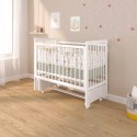 Детская деревянная кроватка Sweet Baby Vita с маятником + быстросъемная стенка  цвет: белая