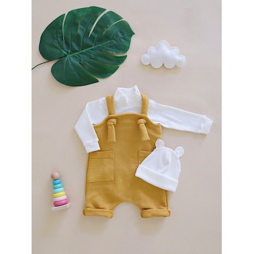 Комбинезон-песочник из футера на лямках 74 см цвет: горчица Т-193/Ж