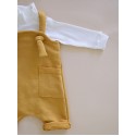 Комбинезон-песочник из футера на лямках 80 см цвет: горчица Т-193/Ж