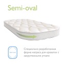 Матрас для прямоугольной кроватки с закругленными кроями Aloe vera Semi-oval АВ-20/2 Матрас для прямоугольной кроватки с закругленными кроями Aloe vera Semi-oval АВ-20/2