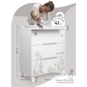 Комод пеленальный Sweet Baby Arte 3 ящика цвет: белый/заяц