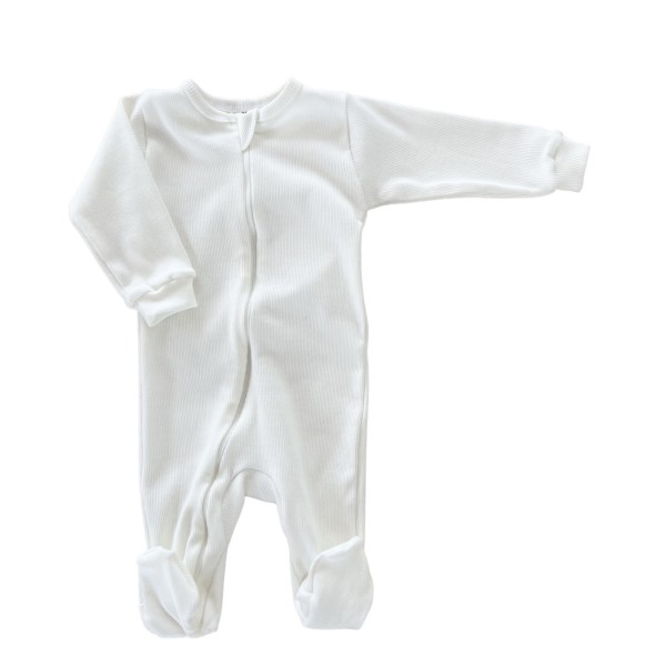 Комбинезон на молнии из кашкорсе 68-74 см цвет: молочный Т-180