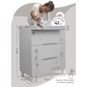 Комод пеленальный Sweet Baby Arte 3 ящика цвет: серый/одуванчик