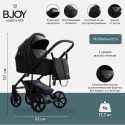 Коляска детская 2 в 1 Bjoy Mia LT кожа цвет: капучино на шоколадной раме 11