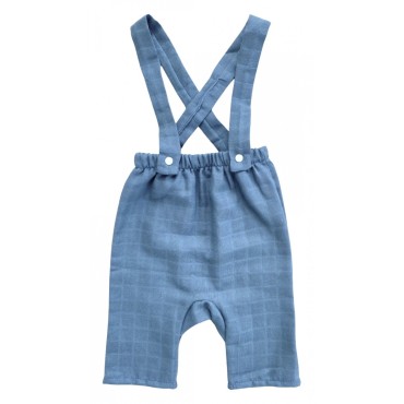 Муслиновые штанишки на лямках 62 см цвет: индиго Т-171/М