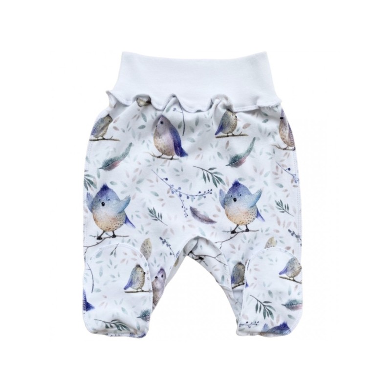 Ползунки для малыша 56-62 см принт: птички Т-132