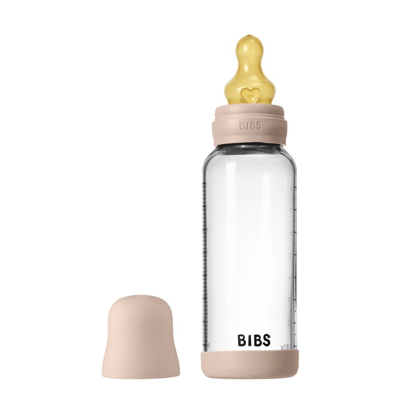 Стеклянная бутылочка Bibs 240 мл с латексной соской цвет: blush Стеклянная бутылочка Bibs 240 мл с латексной соской цвет: blush
