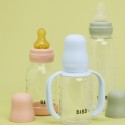 Стеклянная бутылочка Bibs 120 мл с латексной соской цвет: baby blue