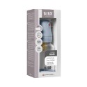 Стеклянная бутылочка Bibs 120 мл с латексной соской цвет: baby blue