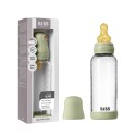 Стеклянная бутылочка Bibs 240 мл с латексной соской цвет: sage