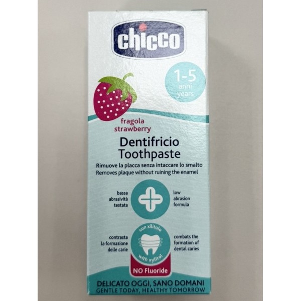Зубная паста 1-5 лет Chicco с фтором с клубничным вкусом 50мл