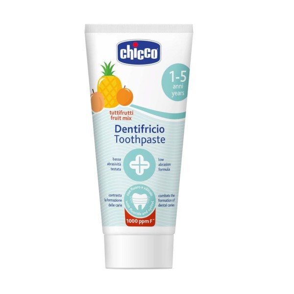 Зубная паста 1-5 лет Chicco c фтором с фруктовым вкусом 50 мл.
