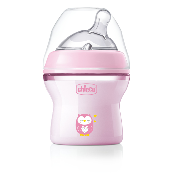 Бутылочка для кормления с соской 150 мл 0+ Chicco Natural Feeling цвет: GIRL
