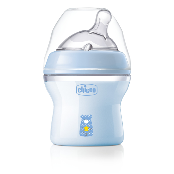 Бутылочка для кормления с соской 150 мл 0+ Chicco Natural Feeling цвет:  BOY