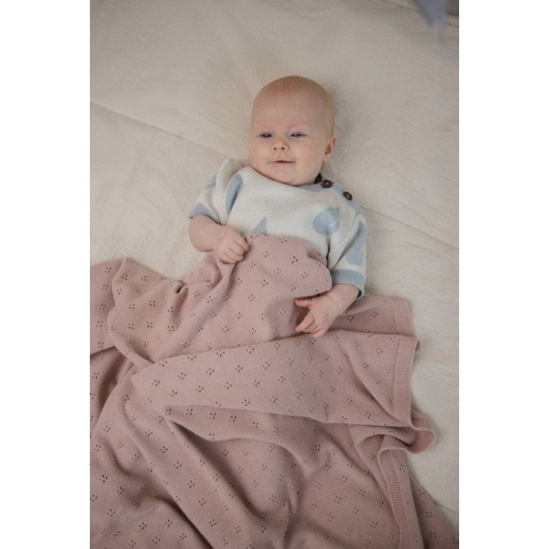 Ажурный детский плед 108*108 см цвет: пыльно-розовый LW0186-073-108/108 Ажурный детский плед 108*108 см цвет: пыльно-розовый LW0186-073-108/108