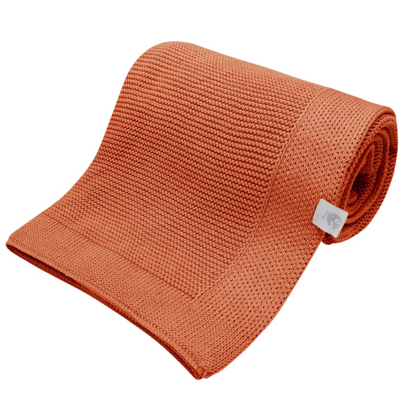 Вязаный детский хлопковый плед Classic цвет: кирпичный 11105 Вязаный детский хлопковый плед Classic цвет: кирпичный 11105